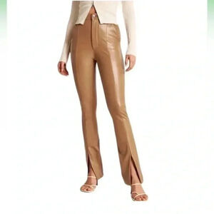 Abercrombie &‎ Fitch Tan Faux Vegan Leather The Skinny Ultra High Rise Split 32